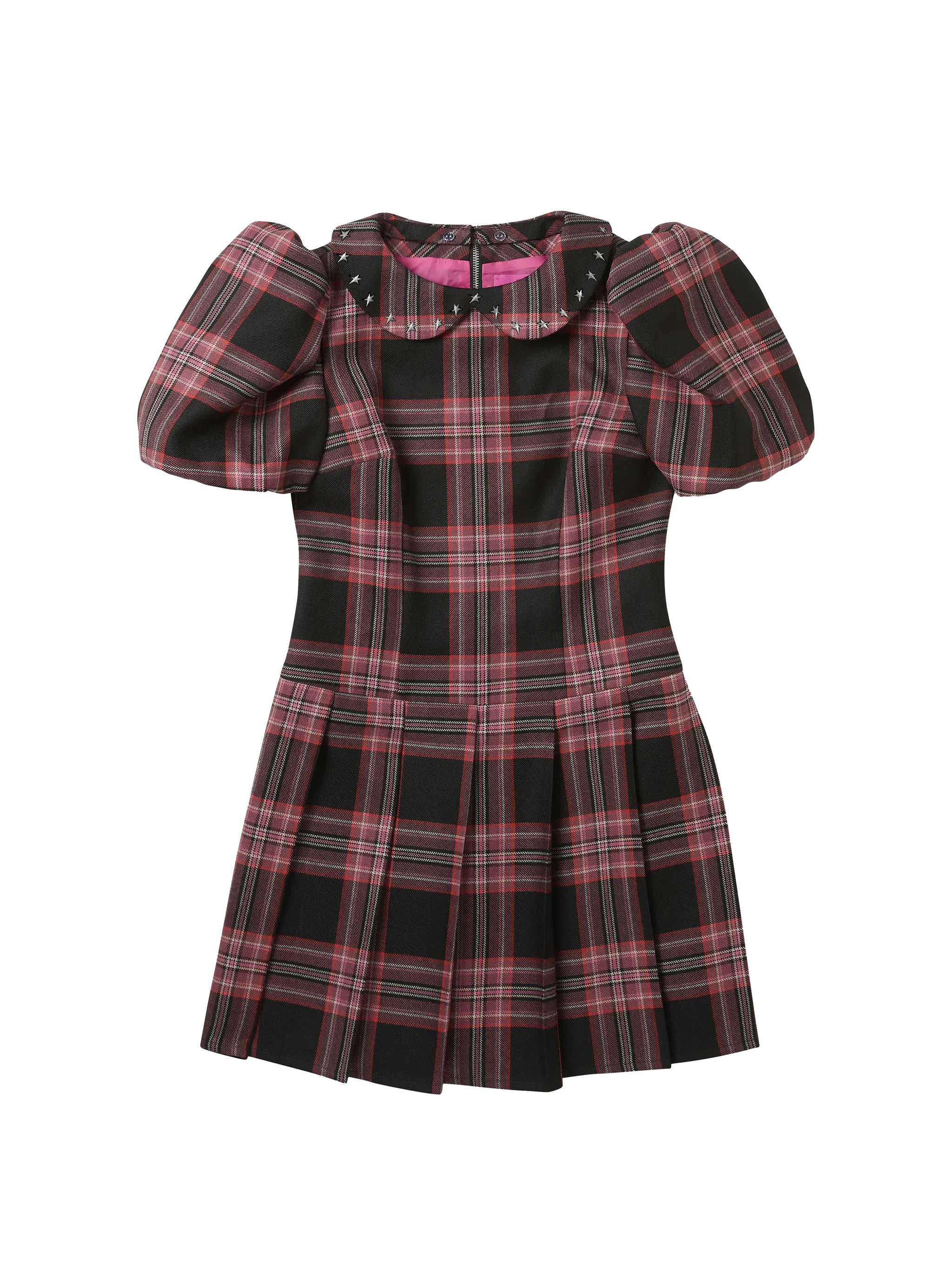 FOUR-PLAY STUDDED TARTAN DRESS - PINK