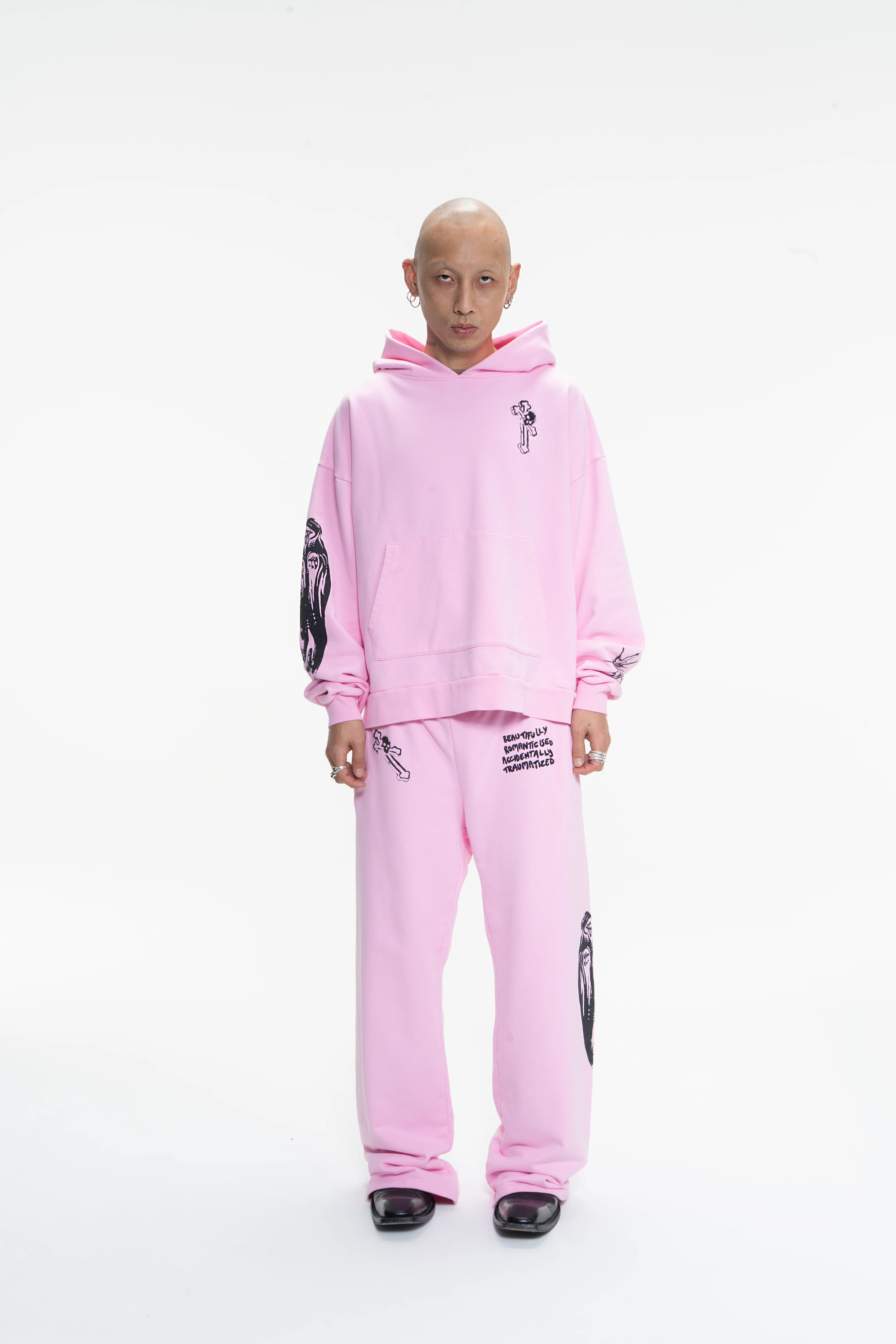 GOTH RUNNER TRACKSUIT BOTTOMS- CANDY PINK - Image 3