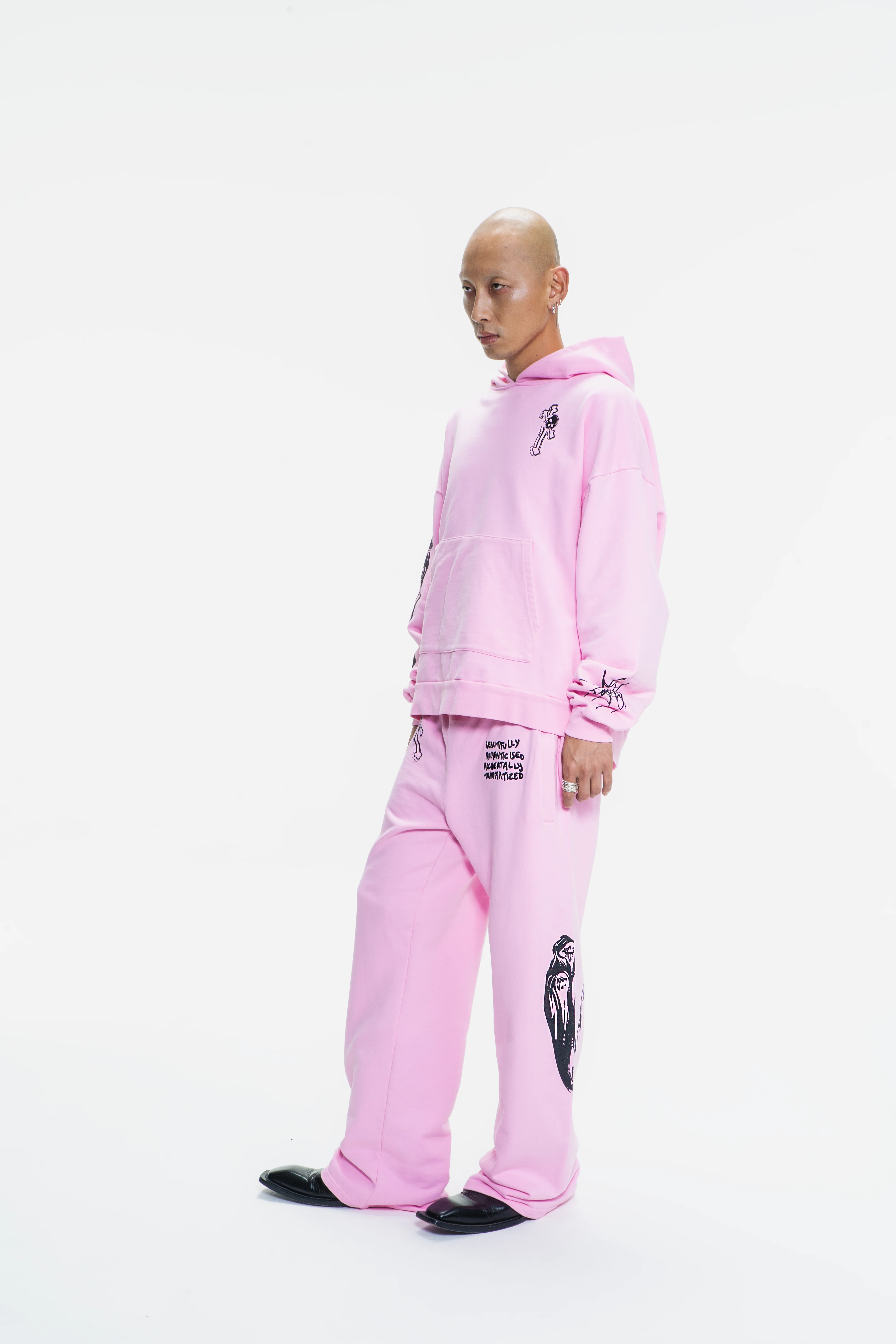 GOTH RUNNER TRACKSUIT BOTTOMS- CANDY PINK - Image 4