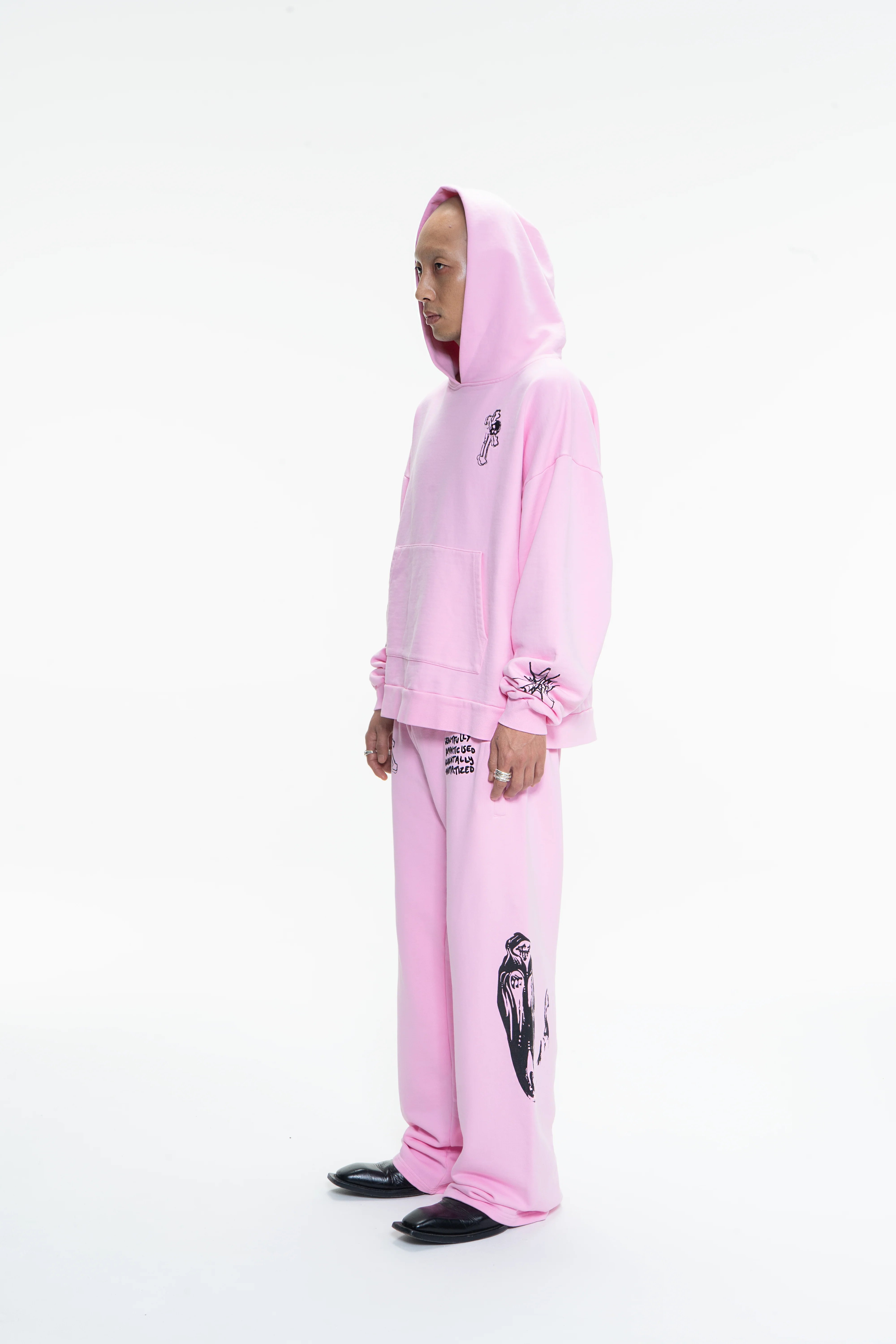 GOTH RUNNER TRACKSUIT HOODIE- CANDY PINK - Image 7